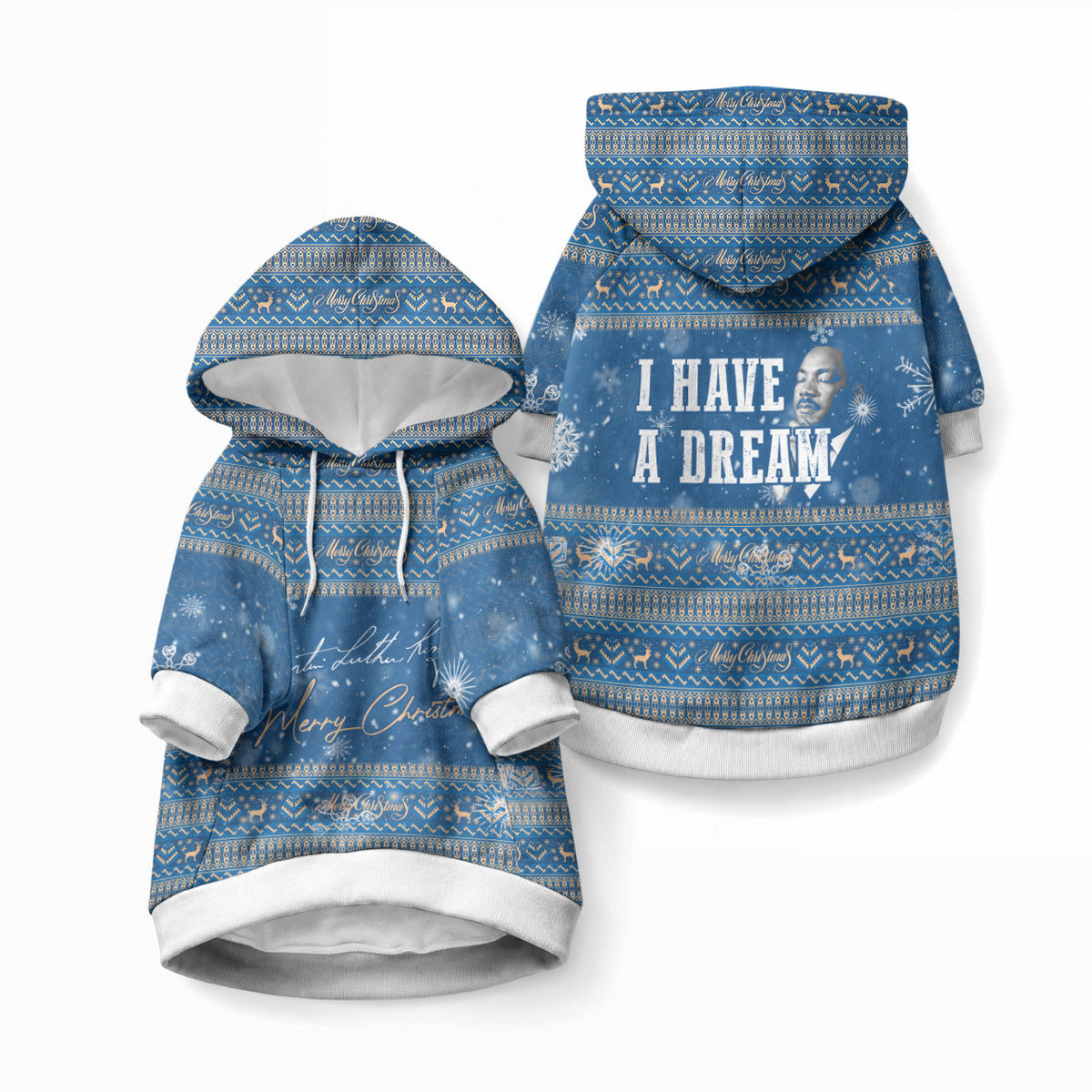 Martin Luther King Jr Christmas Pet Hoodie I Have A Dream Quote Ugly Sweater Knitted Pattern