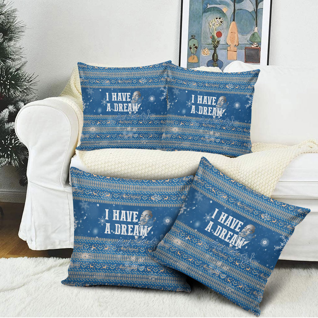 Martin Luther King Jr Christmas Pillow Cover I Have A Dream Quote Ugly Sweater Knitted Pattern