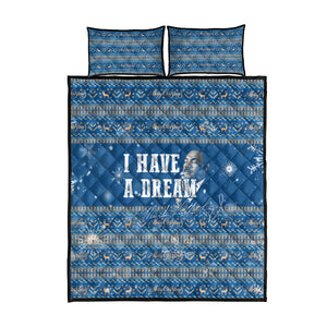 Martin Luther King Jr Christmas Quilt Bed Set I Have A Dream Quote Ugly Sweater Knitted Pattern