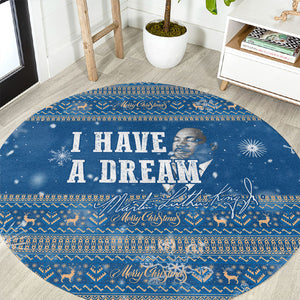 Martin Luther King Jr Christmas Round Carpet I Have A Dream Quote Ugly Sweater Knitted Pattern