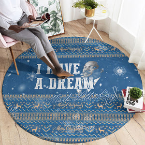 Martin Luther King Jr Christmas Round Carpet I Have A Dream Quote Ugly Sweater Knitted Pattern