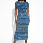 Martin Luther King Jr Christmas Short Sleeve Bodycon Dress I Have A Dream Quote Ugly Sweater Knitted Pattern