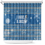 Martin Luther King Jr Christmas Shower Curtain I Have A Dream Quote Ugly Sweater Knitted Pattern