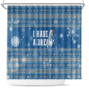 Martin Luther King Jr Christmas Shower Curtain I Have A Dream Quote Ugly Sweater Knitted Pattern