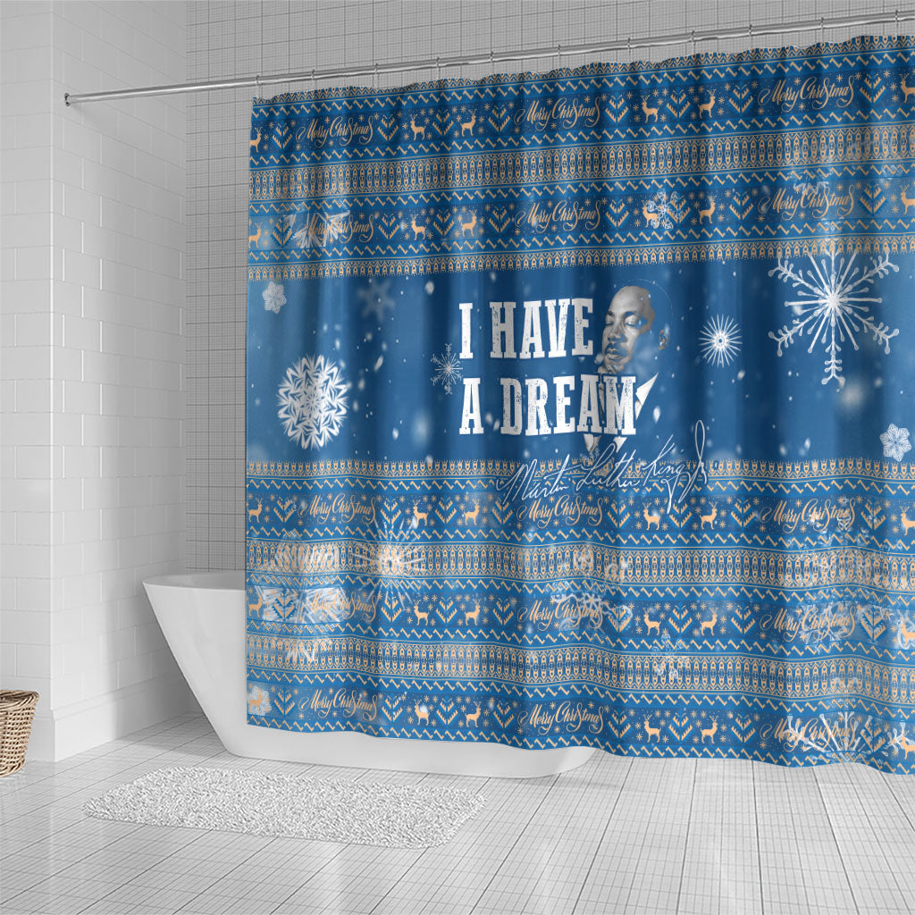 Martin Luther King Jr Christmas Shower Curtain I Have A Dream Quote Ugly Sweater Knitted Pattern