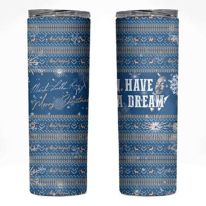 Martin Luther King Jr Christmas Skinny Tumbler I Have A Dream Quote Ugly Sweater Knitted Pattern