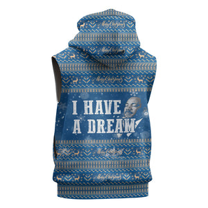 Martin Luther King Jr Christmas Sleeveless Zip Hoodie I Have A Dream Quote Ugly Sweater Knitted Pattern