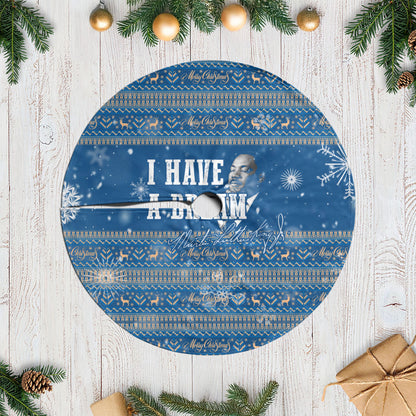 Martin Luther King Jr Christmas Tree Skirt I Have A Dream Quote Ugly Knitted Pattern