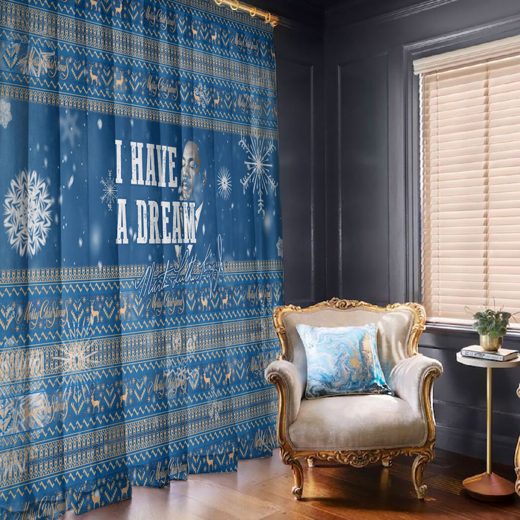 Martin Luther King Jr Christmas Window Curtain I Have A Dream Quote Ugly Sweater Knitted Pattern