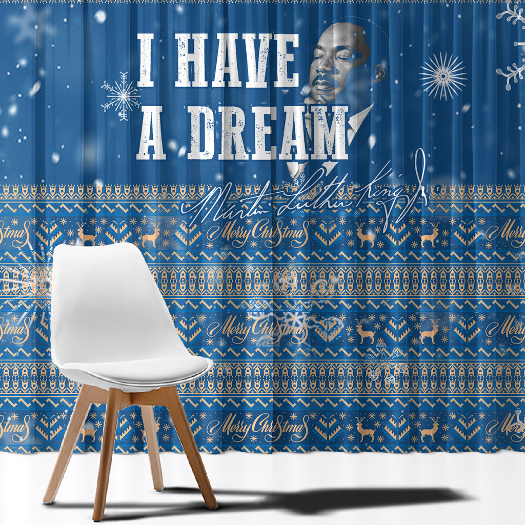 Martin Luther King Jr Christmas Window Curtain I Have A Dream Quote Ugly Sweater Knitted Pattern