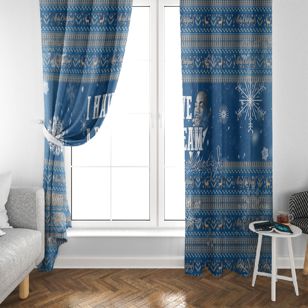 Martin Luther King Jr Christmas Window Curtain I Have A Dream Quote Ugly Sweater Knitted Pattern