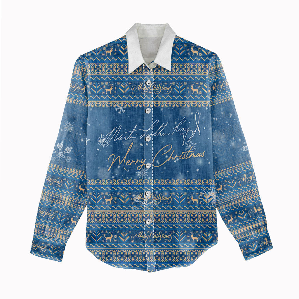 Martin Luther King Jr Christmas Women Casual Shirt I Have A Dream Quote Ugly Sweater Knitted Pattern