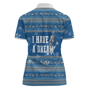 Martin Luther King Jr Christmas Women Polo Shirt I Have A Dream Quote Ugly Sweater Knitted Pattern