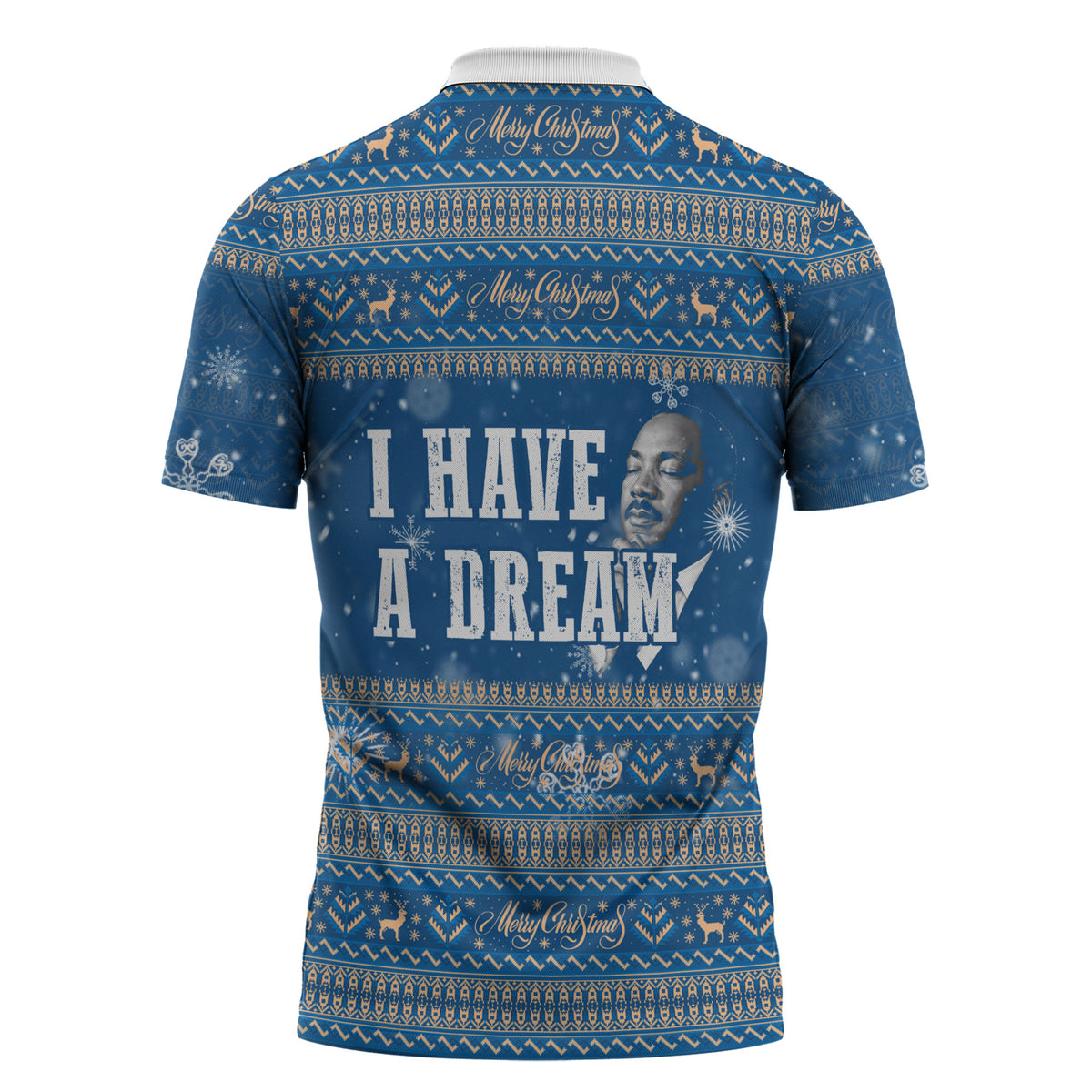 Martin Luther King Jr Christmas Zipper Polo Shirt I Have A Dream Quote Ugly Sweater Knitted Pattern