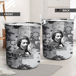 Frederick Douglass Christmas Laundry Basket Vintage Portrait Vintage Newspaper Collage Liberty Bell