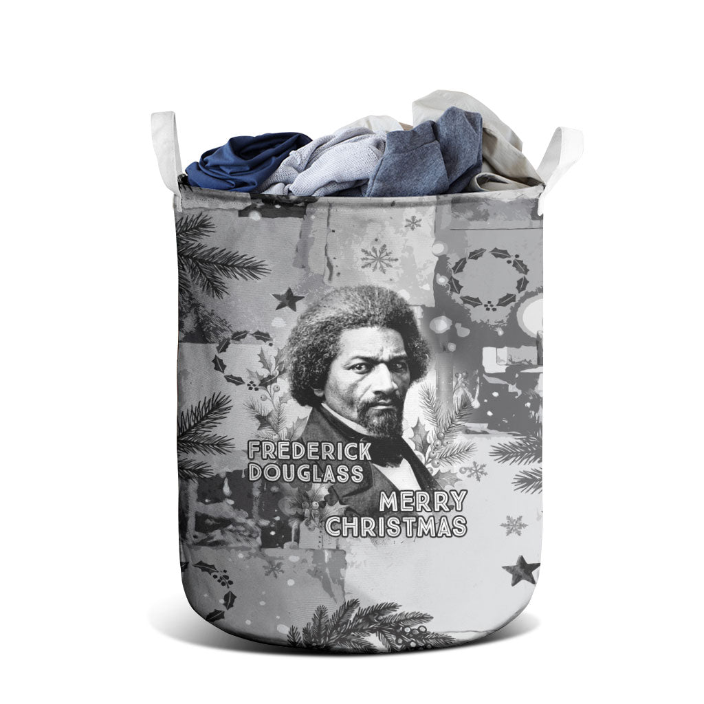 Frederick Douglass Christmas Laundry Basket Vintage Portrait Vintage Newspaper Collage Liberty Bell