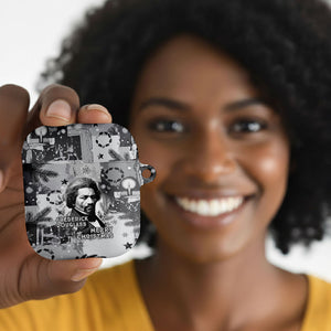 Frederick Douglass Christmas AirPods Case Vintage Portrait Vintage Newspaper Collage Liberty Bell