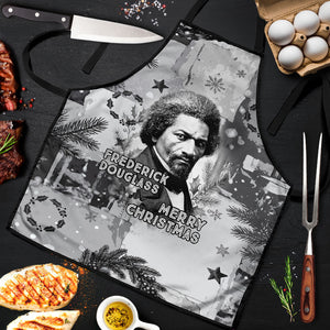 Frederick Douglass Christmas Apron Vintage Portrait Vintage Newspaper Collage Liberty Bell