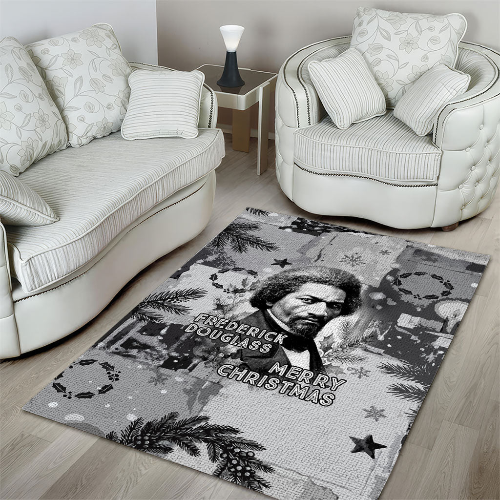 Frederick Douglass Christmas Area Rug Vintage Portrait Vintage Newspaper Collage Liberty Bell