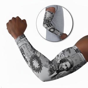 Frederick Douglass Christmas Arm Sleeves Vintage Portrait Vintage Newspaper Collage Liberty Bell