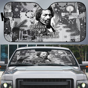 Frederick Douglass Christmas Auto Sun Shade Vintage Portrait Vintage Newspaper Collage Liberty Bell