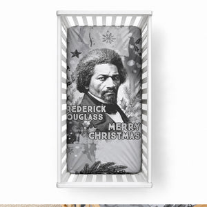 Frederick Douglass Christmas Baby Bed Cover Vintage Portrait Vintage Newspaper Collage Liberty Bell