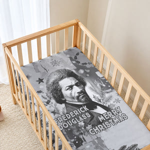 Frederick Douglass Christmas Baby Bed Cover Vintage Portrait Vintage Newspaper Collage Liberty Bell