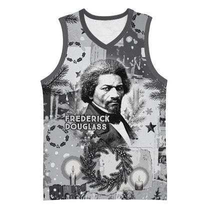 Frederick Douglass Christmas Basketball Jersey Vintage Portrait Vintage Newspaper Collage Liberty Bell