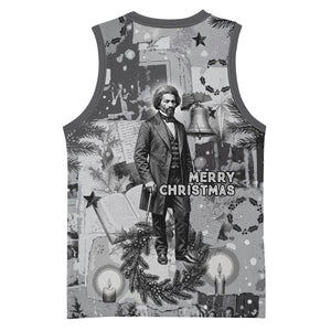 Frederick Douglass Christmas Basketball Jersey Vintage Portrait Vintage Newspaper Collage Liberty Bell