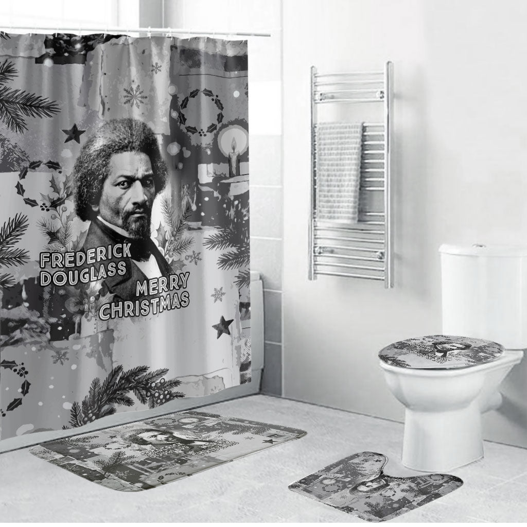 Frederick Douglass Christmas Bathroom Set Vintage Portrait Vintage Newspaper Collage Liberty Bell