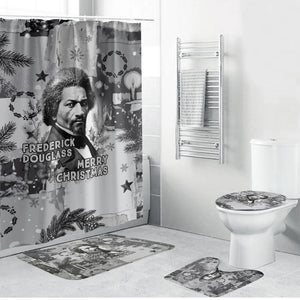 Frederick Douglass Christmas Bathroom Set Vintage Portrait Vintage Newspaper Collage Liberty Bell