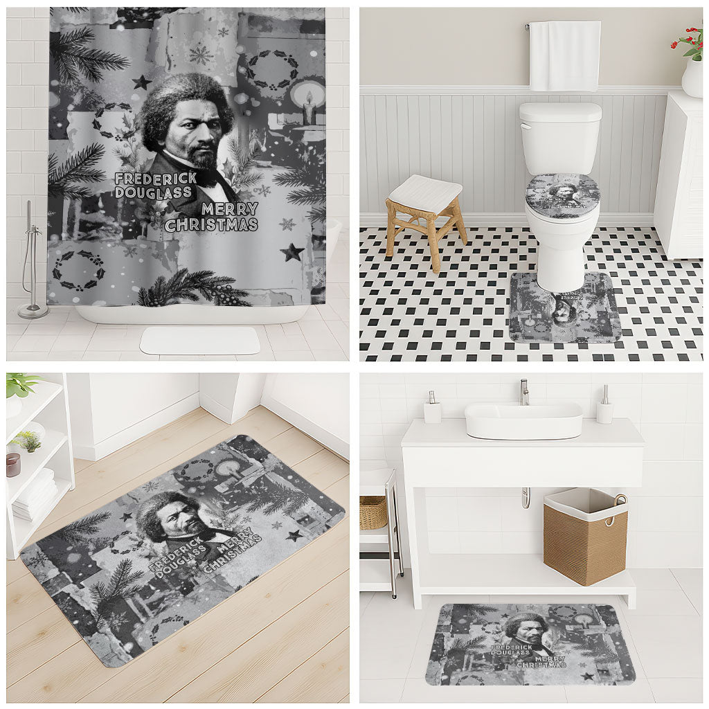 Frederick Douglass Christmas Bathroom Set Vintage Portrait Vintage Newspaper Collage Liberty Bell