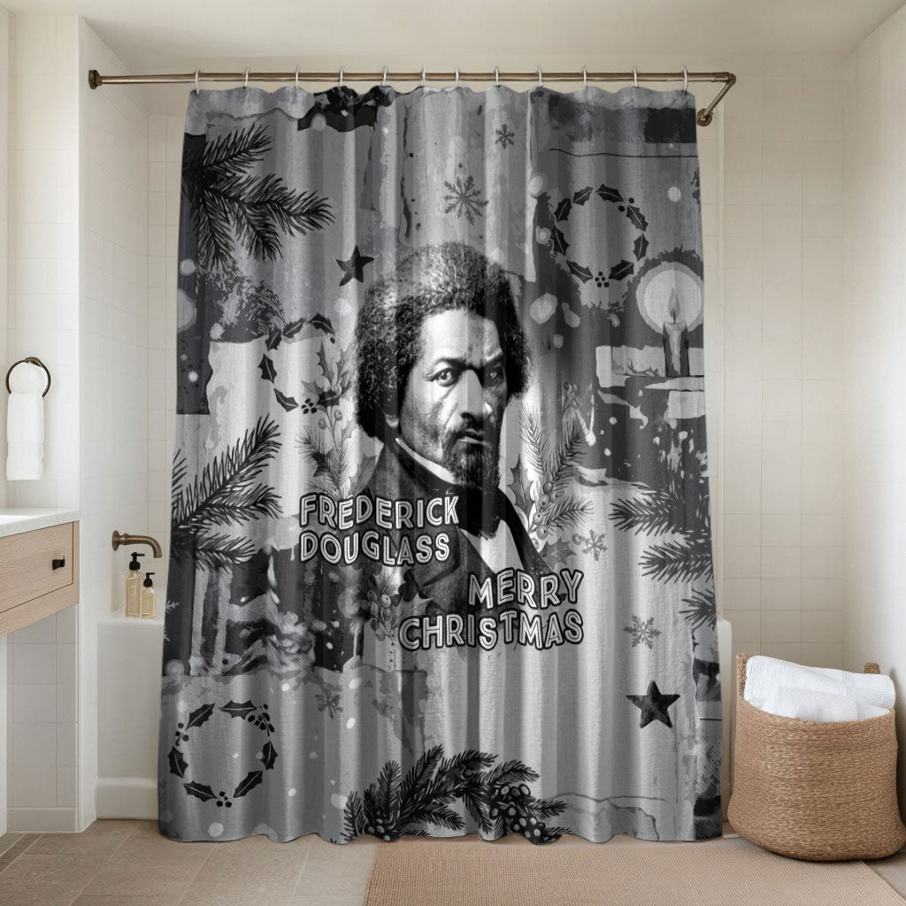Frederick Douglass Christmas Bathroom Set Vintage Portrait Vintage Newspaper Collage Liberty Bell