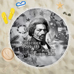 Frederick Douglass Christmas Beach Blanket Vintage Portrait Vintage Newspaper Collage Liberty Bell