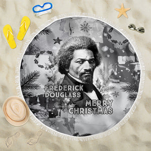 Frederick Douglass Christmas Beach Blanket Vintage Portrait Vintage Newspaper Collage Liberty Bell