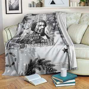 Frederick Douglass Christmas Blanket Vintage Portrait Vintage Newspaper Collage Liberty Bell