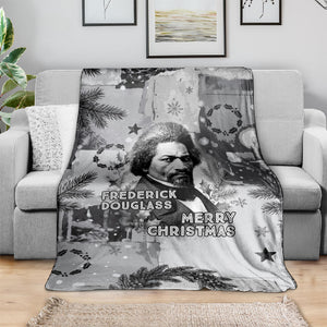 Frederick Douglass Christmas Blanket Vintage Portrait Vintage Newspaper Collage Liberty Bell