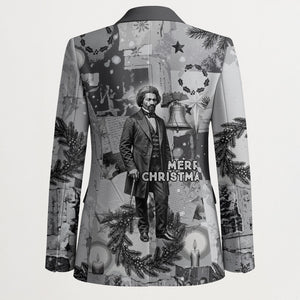 Frederick Douglass Christmas Blazer Vintage Portrait Vintage Newspaper Collage Liberty Bell