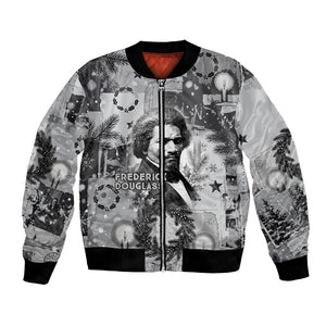 Frederick Douglass Christmas Bomber Jacket Vintage Portrait Vintage Newspaper Collage Liberty Bell