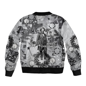Frederick Douglass Christmas Bomber Jacket Vintage Portrait Vintage Newspaper Collage Liberty Bell