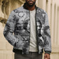 Frederick Douglass Christmas Bomber Puffer Jacket Vintage Portrait Vintage Newspaper Collage Liberty Bell
