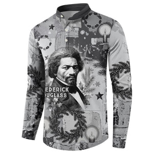 Frederick Douglass Christmas Button Sweatshirt Vintage Portrait Vintage Newspaper Collage Liberty Bell
