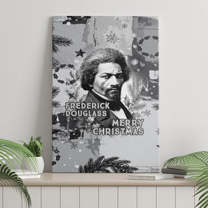 Frederick Douglass Christmas Canvas Wall Art Vintage Portrait Vintage Newspaper Collage Liberty Bell
