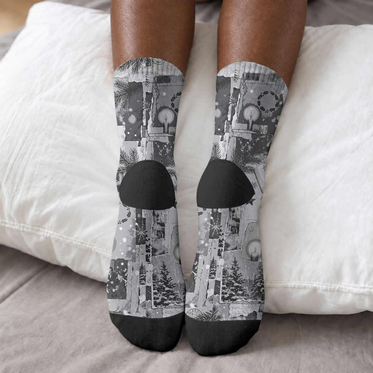 Frederick Douglass Christmas Crew Socks Vintage Portrait Vintage Newspaper Collage Liberty Bell