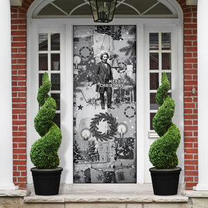 Frederick Douglass Christmas Door Cover Vintage Portrait Vintage Newspaper Collage Liberty Bell