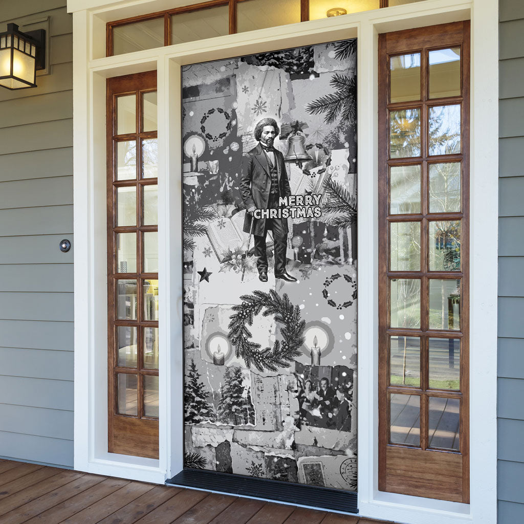 Frederick Douglass Christmas Door Cover Vintage Portrait Vintage Newspaper Collage Liberty Bell