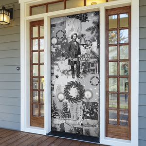 Frederick Douglass Christmas Door Cover Vintage Portrait Vintage Newspaper Collage Liberty Bell