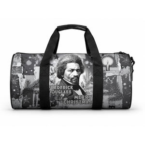 Frederick Douglass Christmas Duffle Bag Vintage Portrait Vintage Newspaper Collage Liberty Bell