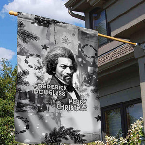 Frederick Douglass Christmas Garden Flag Vintage Portrait Vintage Newspaper Collage Liberty Bell