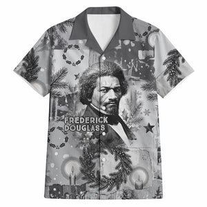 Frederick Douglass Christmas Hawaiian Shirt Vintage Portrait Vintage Newspaper Collage Liberty Bell